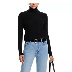 Black cashmere turtle neck sweater